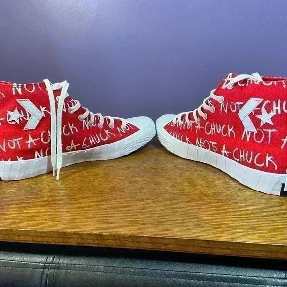 Converse Men UNT1TL3D High Top Sneaker Shoe 10 White Red Canvas Not a Chuck NEW - Picture 12 of 14